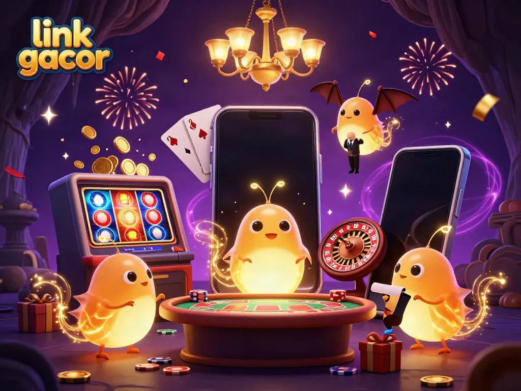 Experience thrilling gameplay with the glowing glowworms in the link gacor scene lighting up a vibrant casino atmosphere.