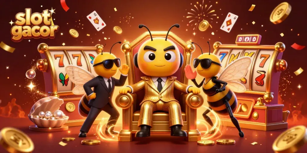 Immerse in the excitement of slot gacor with vibrant characters and dynamic symbols in a captivating casino scene.