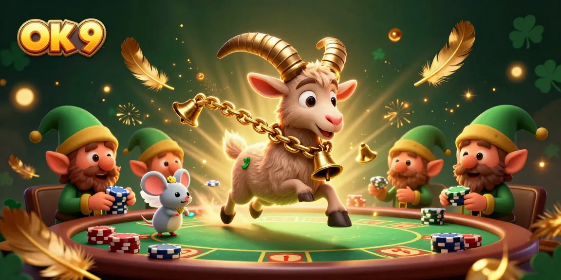 Spin to win at OK 9 with dynamic casino illustration showcasing a playful gaming atmosphere.