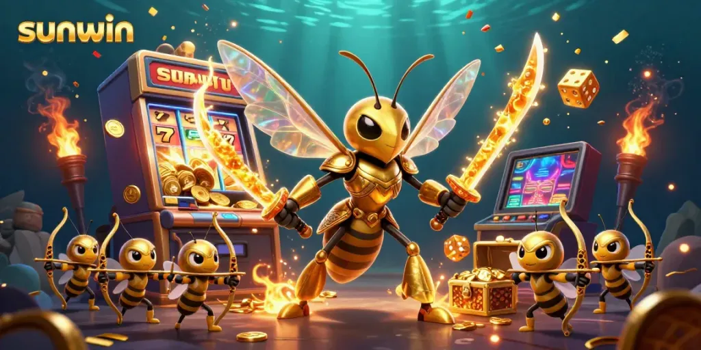 Experience thrilling wins with sunwin in this dynamic casino adventure visualization, showcasing excitement and rewards with vibrant game elements.