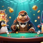 Experience thrilling gameplay with hm88 as a jolly walrus plays poker underwater with friends.