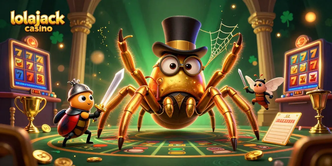 Experience thrilling gaming at lolajack casino with dynamic slots and exciting action in a captivating 3D scene.